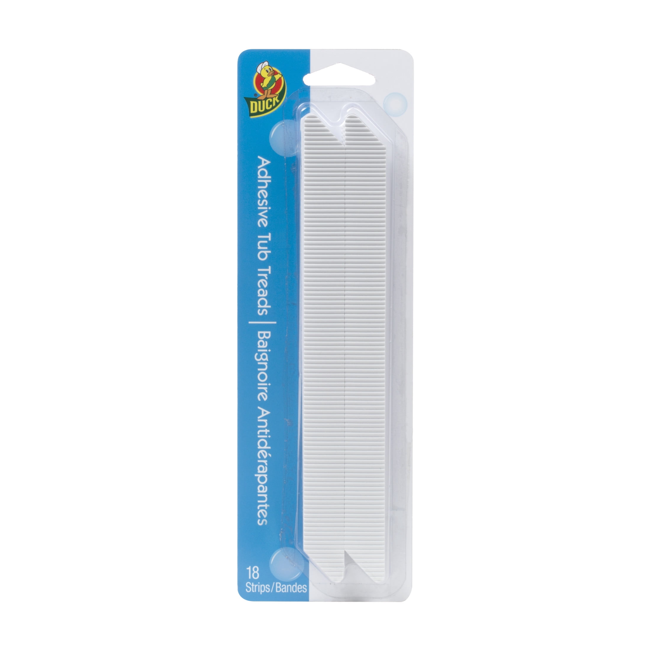 (6 pack) Duck Brand 8.75" x 0.75" Adhesive Bathtub Treads, White, (18 Count)