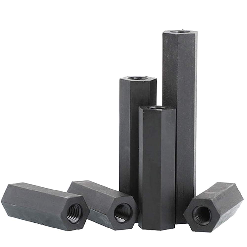 20pcs Black Nylon Double Pass Hexagonal Spacer Post M3x28mm