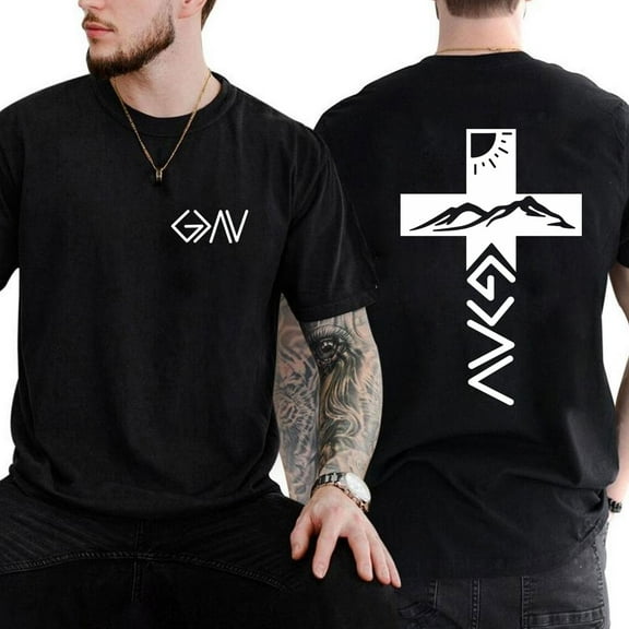 God Is Greater Than The Highs And Lows Double-Sided T-Shirt, Christian Faith Graphic Tee, Bible Verse Jesus Shirt, Religious Streetwear Apparel, Unisex Gift for Believers