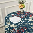 thumbnail image 6 of Coolnut Round Tablecloth 60", Christmas Pine Leaves Table Cover, Water Resistant Spill Proof Large Table Cover for Indoor & Outdoor Family Gathering Dinner, BBQ Christmas Decoration, 6 of 7