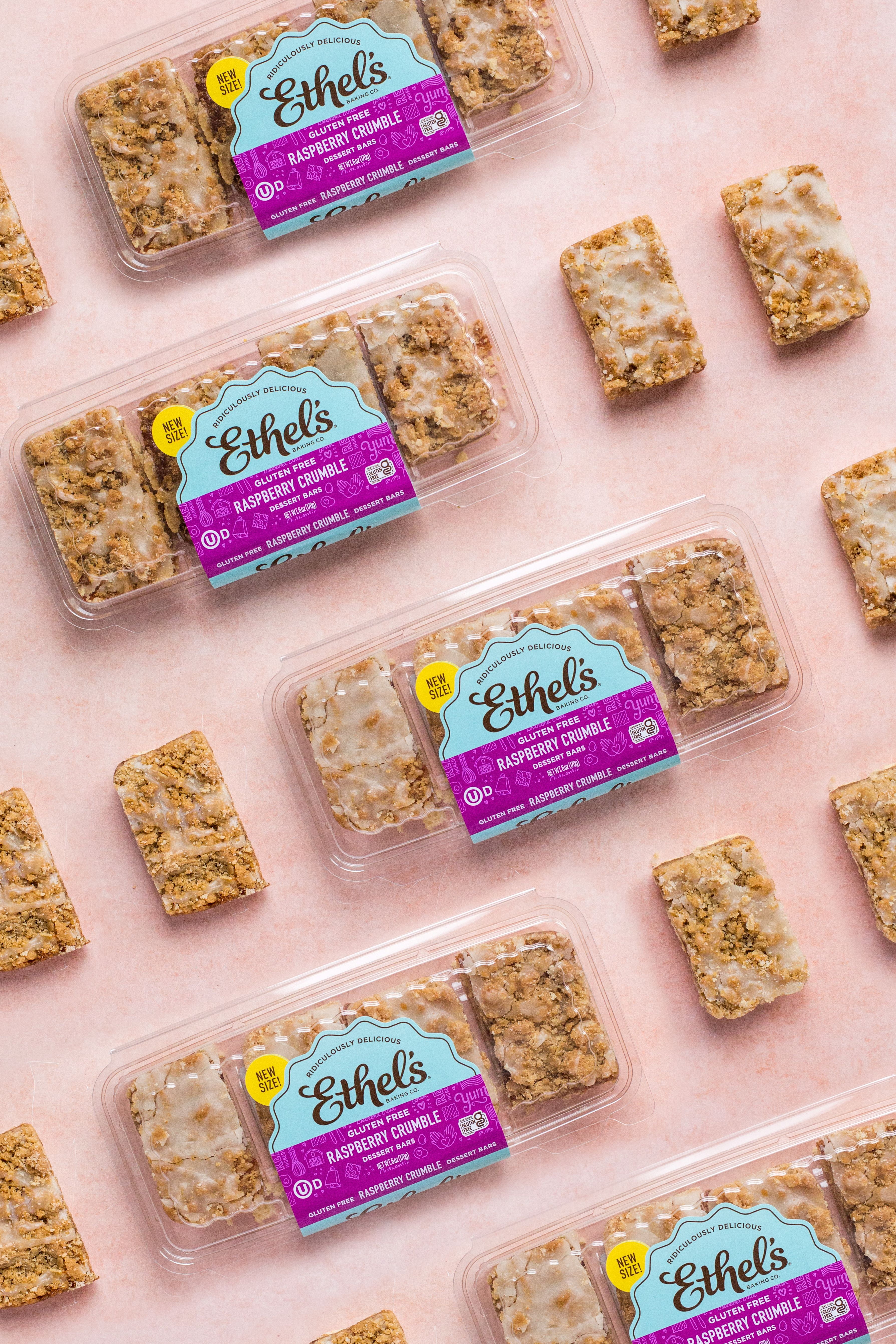 Raspberry Crumble Dessert Bars - 24ct (1.5oz Bars), Gluten-Free
