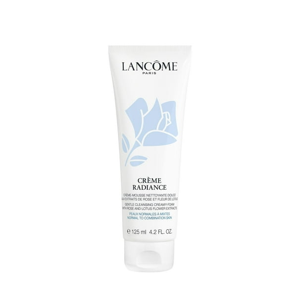 Limpiador facial en crema y espuma Lanc�me Cr�me Radiance: limpia suavemente la piel y elimina el maquillaje, con rosa y flor de l