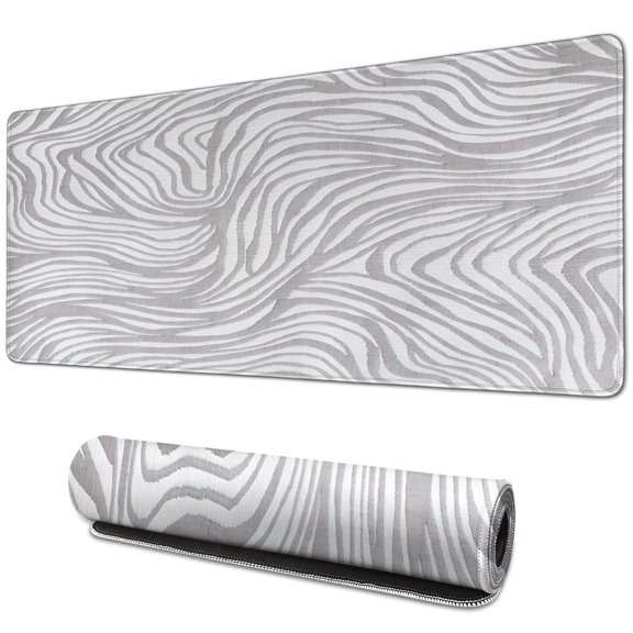 Gray Thick Lines mousepad Gamingwaterproofnon Slip Line Series for Office Home Work GamingmousematRubber Base Mousepad with Stitched Edges 31.5x11.8inches