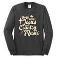 thumbnail image 2 of Wild Bobby, Y'all Need Jesus & Country Music, Pop Culture, Men Long Sleeve Shirt, Charcoal, Small, 2 of 4