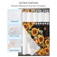 thumbnail image 2 of No Hook Cloth Fabric Shower Curtain with Snap in Liner, Fall Thanksgiving Waterproof Shower Curtains Set with See Through Top Window, Orange Pumpkin Sunflowers Leaves Black Bath Curtains 36"x78", 2 of 6