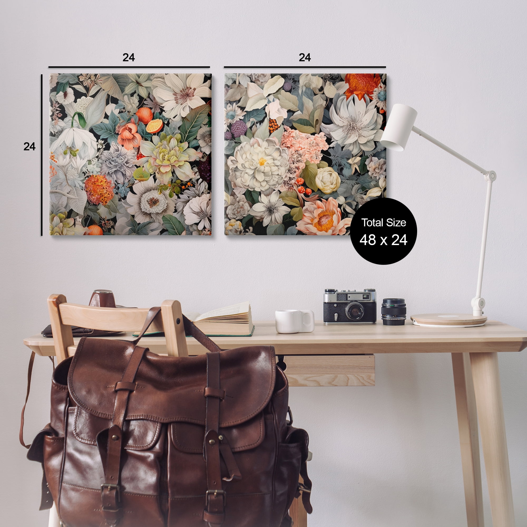 Stupell Industries Striking Botanical Floral Plants & Flowers Painting Wrapped Canvas Art Print Wall Art, 24 x 24, Set of 2