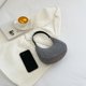 thumbnail image 5 of Bolsa de axila para mujer Bolsa de mano de media luna con cremallera para dama (gris) Likrtyny Para Estrenar, 5 of 9