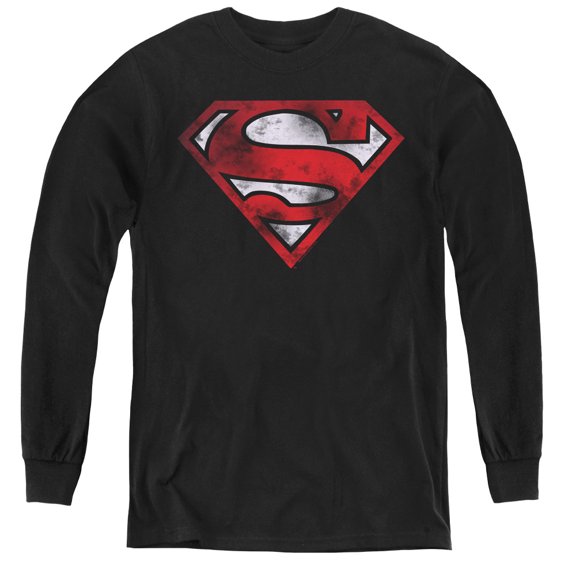 Superman - War Torn Shield - Youth Long Sleeve Shirt - Small