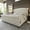 Cream, variant on VanAcc King Size Platform Bed Frame, Chenille Upholstered Sleigh Bed with Scroll Wingback Headboard & Footboard/Button Tufted/Cream