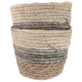 thumbnail image 3 of 2Pcs Weaving Straw Flower Baskets Plant Container Woven Baskets Planters for Desktop, 3 of 8