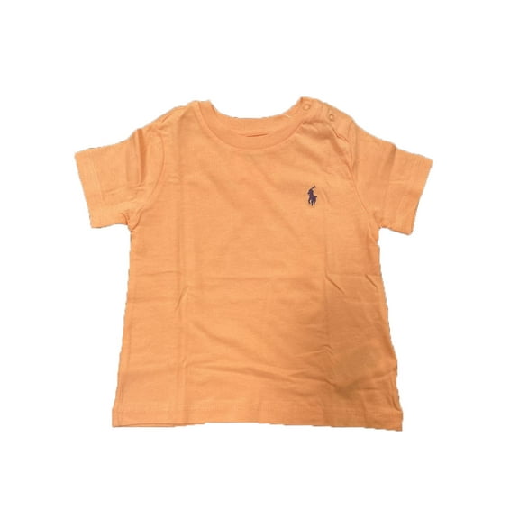 Ralph Lauren Baby Boy Cotton Jersey Crewneck Tee (Orange, 12M)