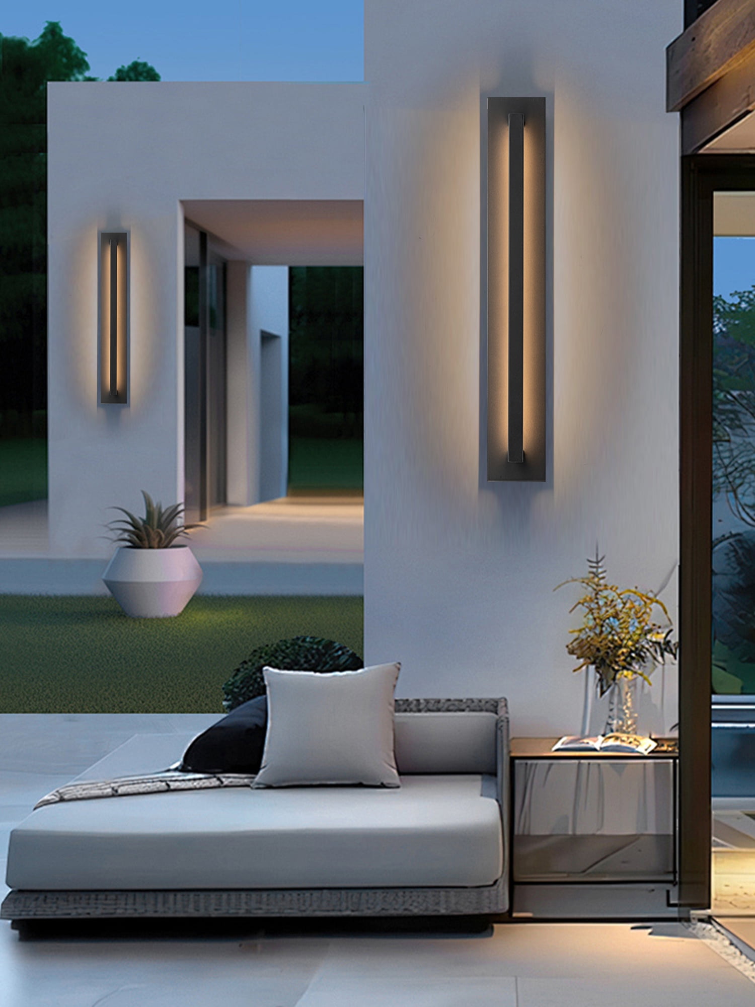 31.5 inch Black Modern Outdoor Led Wall Sconce