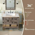 thumbnail image 3 of Merluxy Farmhouse Bathroom Vanity with Sink,Wood Barn Door Freestanding Bath Storage Cabinet,Grey, 3 of 10