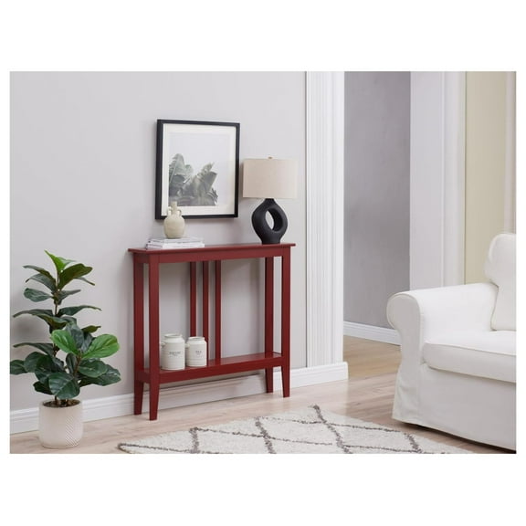 - Entryway Table - Narrow Console Table - Console Table with Storage - Hallway Decor - Wood Console Tables for Entryway - Narrow Console Sofa Side Table - Foyer - Red