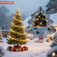 thumbnail image 3 of Stylish Metal Hanging Christmas Tree Wind Spinner - Festive Garden Decoration with Snowy Design & Glowing Lights for Yard, 3 of 7