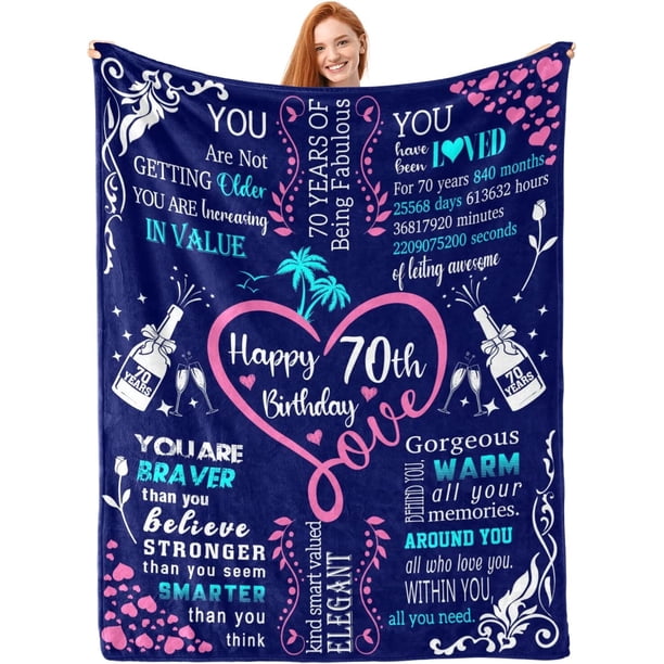 LHSHID Happy 40th Birthday Gifts Blanket for Men 40th Birthday 40th Gift Idea Throw Blankets for Husband Him Dad Friends 40th Birthday Flannel Throw Blankets for Bed Sofa 50x60in
