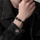 thumbnail image 2 of Pulsera de abalorios de obsidiana de 10 mm con detalles de sándalo para hombre, 2 of 2