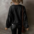 thumbnail image 3 of Pearl-Decorated Shoulder Pullover for Women, Loose Knit Crewneck Sweater with Beads, 3 of 9