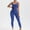 Blue Jumpsuits for Women, variant on Olyvenn Womens Workout Rompers Jumpsuits Seamless Ribbed Yoga Gym One Piece Sleeveless Square Neck Tank Top Leggings Shapewear Coffee 6