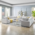 thumbnail image 1 of Modway Commix Down Filled Overstuffed Performance Velvet 8-Piece Sectional Sofa in Light Gray, 1 of 10