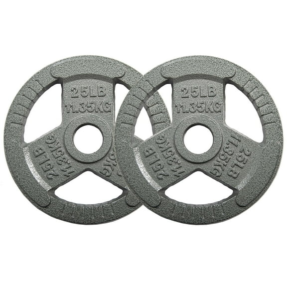 EDX 50lb 2-Inch Olympic Cast Iron Weight Plate, Durable, Rust-Resistant Strength Training Plates for Weightlifting, CrossFit, and Home Gym Workouts