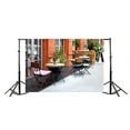 thumbnail image 3 of ABPHOTO 7x5ft Outdoor Coffee Shop Backdrop New York City Street Corner Open Air Restaurant Backdrops, 3 of 4