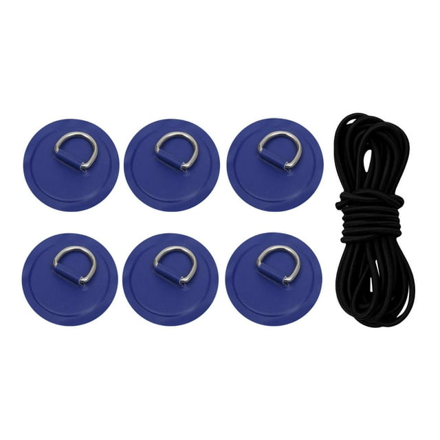 6 Pieces D s PVC Patch/ Round D s Patch/ Deck Attachment /Tie Down D Pad /Deck Rigging for Dinghy /Paddleboard /Raft /Deck Blue