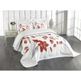 thumbnail image 3 of Ambesonne Floral Quilted Bedspread Set 3 Pcs, Autumn Flowers Petals, King Size, Red Purplegrey, 3 of 5