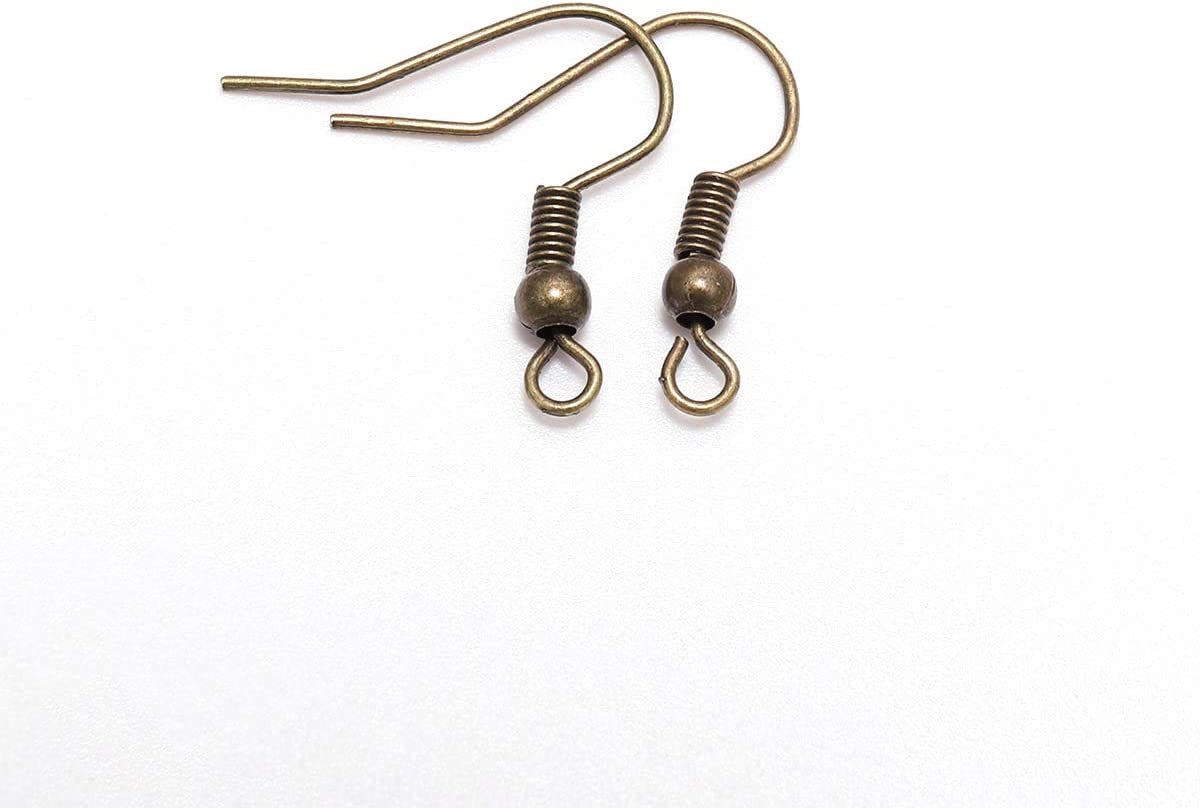 100pcs 20×17mm Bronze Earring Hooks Hypoallergenic Ear Wires Fish