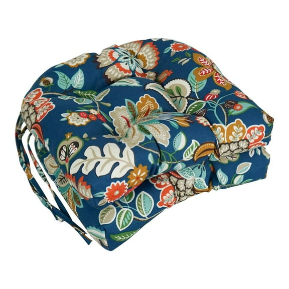 Blazing Needles 16 in. Spun Polyester Patterned Outdoor Outdoor Seating Cushions, Set of 2