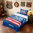 thumbnail image 3 of Manfei Watercolor US Flag Twin Sheets, 250th Anniversary Bedding, Blue Red White, Navy Reversible 3-Piece (1 Flat Sheet, 1 Fitted Sheet and 1 Pillowcase), 3 of 6