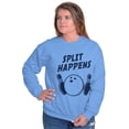 thumbnail image 3 of Split Happens Bowling League Nerd Unisex Plus Fleece Graphic Sweatshirt Brisco Brands 2X, 3 of 5