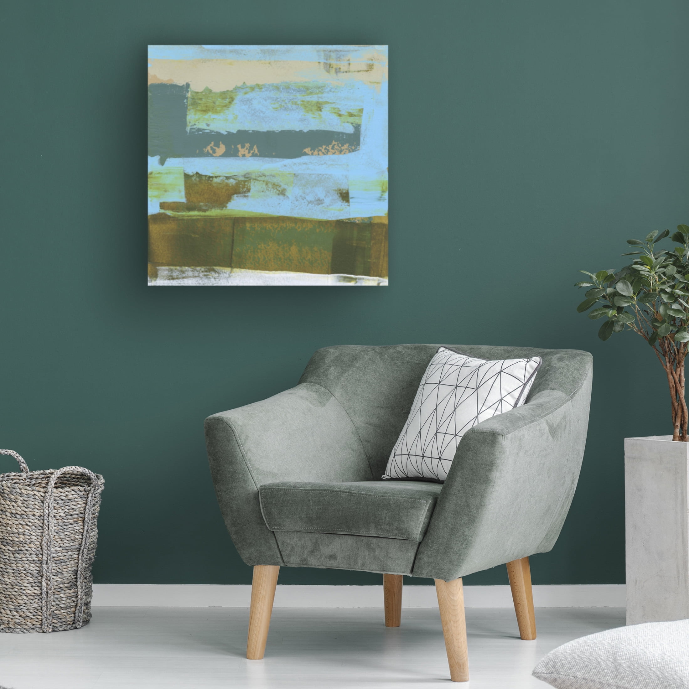 Trademark Fine Art Sharon Gordon Green Abstract Fields I Canvas Wall Art