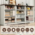 thumbnail image 5 of Blotout 70" Large Long Dresser with Deep Drawers, Farmhouse 10 Drawer Dresser for Bedroom, Wide Wood Chest of Drawers with Power Outlets, Antique White Dresser, 5 of 9