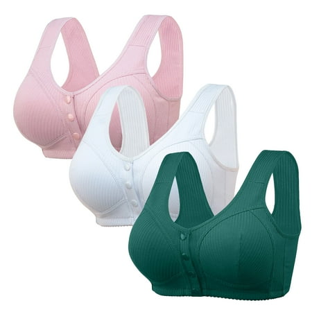 Weikingp Bras for Women  Thin Laceless Comfortable Breathability Underwear Large Size Brater Buckle Female Bra V Neck Vest Bralette Wireless Bra Bralettes for Women Sexy Underwear for Women Clearance