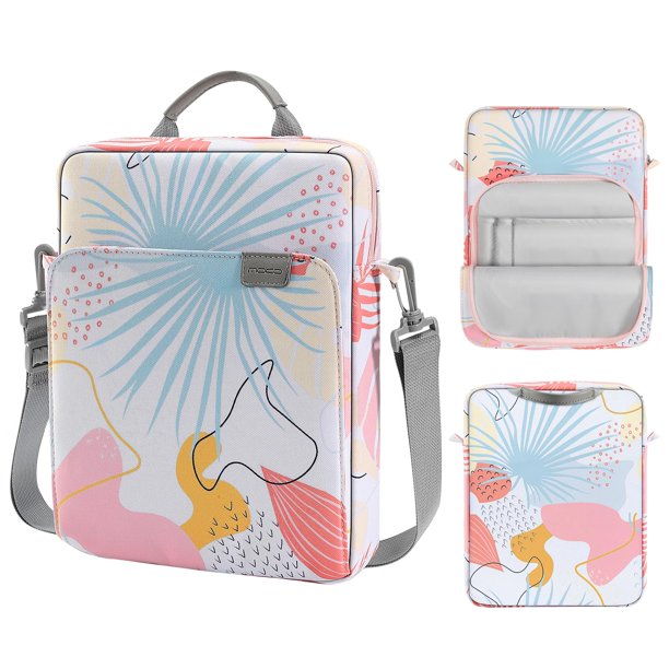Funda para portátil MoKo de 13,3-14 pulgadas Tropical Leaf con correa