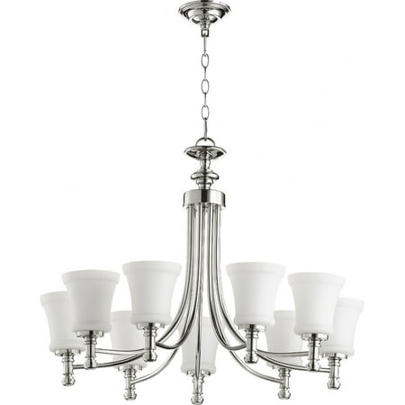 

Transitional Nine Light Chandelier in Polished Nickel Finish Bailey Street Home 183-Bel-2534888
