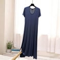 thumbnail image 5 of cfhntfmh Long Sleepshirts for Women Full Length Short Sleeve Summer Nightshirt Soft Plus Size V Neck Sleepwear Casual Loungewear, 5 of 5