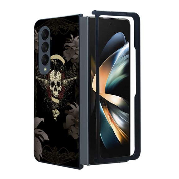 ANJ  Protective Snap-On Design Printed Case Compatible with Samsung Galaxy Z Fold 4 - Gothic Skull