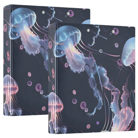 Jellyfish 3 Ring Binders 1.5 inch Hardcover File Folders with Interior Pockets A4 Size Organizer for School Office Hospital