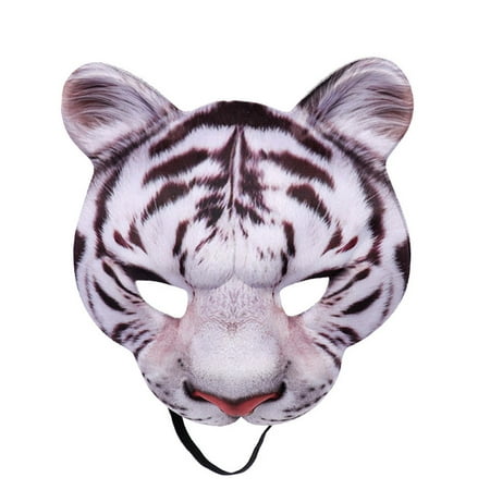 Gprince Halloween Tiger Half Face Mask Realistic Animal Facial Mask For ...