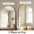 thumbnail image 6 of YVANLA 42"x32" Arched Bathroom Mirror Wall Mounted Mirror with Aluminum Alloy Frame, Gold, 6 of 6