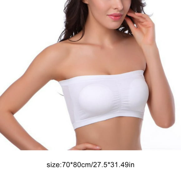 Strapless Bras Graceful Multicolor Hand Wash Formfitting Easy Matching Basic Style for Wireless Bra Off Shoulder Clothes Party White