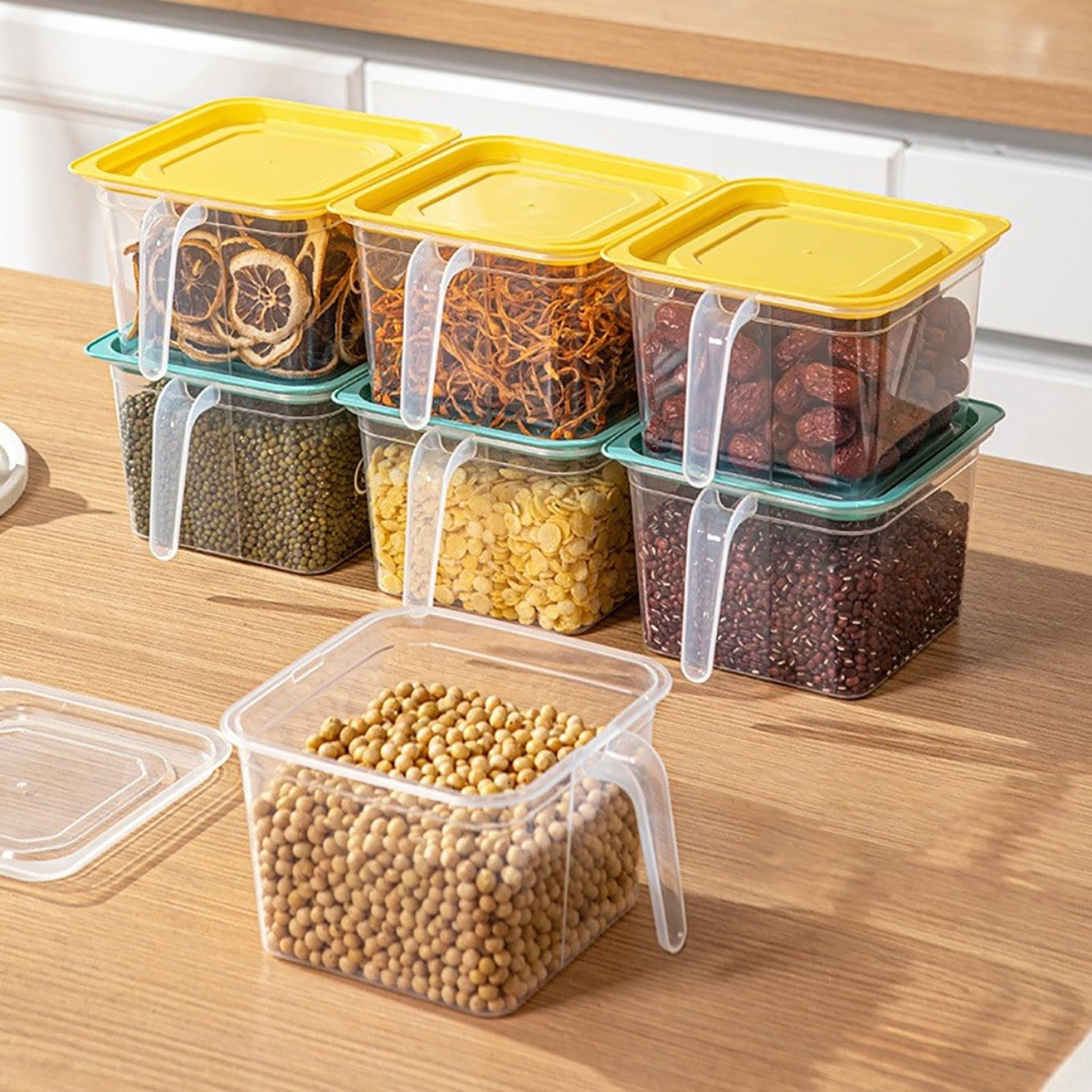 Barhoo Blue Food Storage Box, Food Grade Plastic Airtight Container With Good Sealing Odorless for Kitchen Refrigerator, Bpa-Free Durable, 1Pc