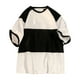 thumbnail image 2 of Camisas Elvqul para Hombre Negro Algodón de Bloques de Color Playa Manga Corta Cuello Redondo, 2 of 4