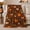 Daisy Pumpkins, variant on Boho Pumpkin Rainbow Flannel Blanket with Cream Background, Sun Shapes, Neutral Leaves, Modern Fall Throw for bedroom and Study Room, Home Decor Gift for Autumn Fans