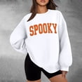 thumbnail image 4 of KHONTS Halloween Spooky Season Sweatshirts for Women Long Sleeve Crew Neck Basic Pullover Tops Loose Fit Cozy Winter Fall Tops White XL, 4 of 6