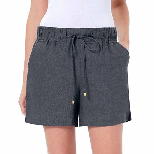 NWT Women's ELLEN TRACY COMPANY Caper Green Linen Shorts Size Medium M 