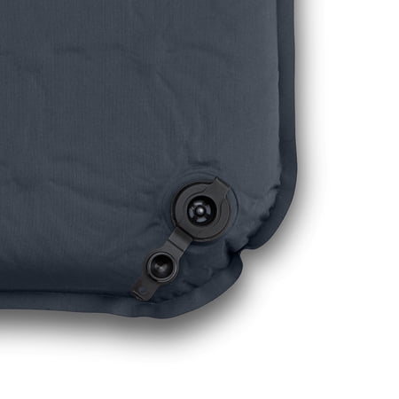 OZARK TRAIL SELF-INFLATING CAMP PAD WITH PILLOW – GREY, ADULT, 78″ L X 25″ W X 2″ H