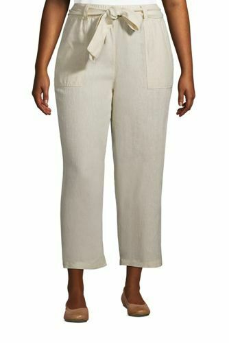 Lands' End High Rise Tie Waist Wide Leg 